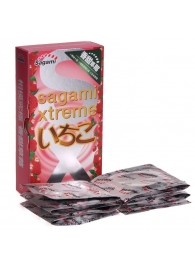 Презервативы Sagami Xtreme Strawberry c ароматом клубники - 10 шт. - Sagami - купить с доставкой в Коломне