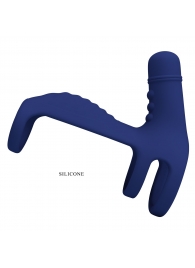 Синяя вибронасадка на пенис Vibrating Penis Sling - Baile - в Коломне купить с доставкой