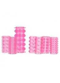 Набор из 7 розовых насадок на пенис ONE-A-DAY PENIS SLEEVES PINK - Seven Creations - в Коломне купить с доставкой