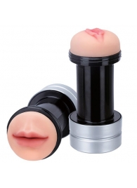 Двусторонний мастурбатор REALSTUFF 2 IN 1 HUMMER MOUTH   VAGINA - ротик и вагина - Dream Toys - в Коломне купить с доставкой