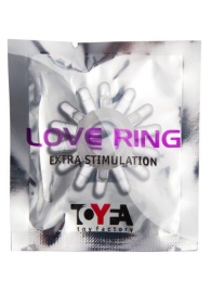 Прозрачное гелевое эрекционное кольцо с шипиками - Toyfa Basic - в Коломне купить с доставкой