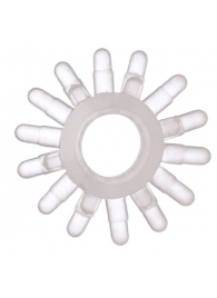 Прозрачное гелевое эрекционное кольцо с шипиками - Toyfa Basic - в Коломне купить с доставкой