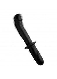 Черный вибратор The Large Realistic 10X Silicone Vibrator with Handle - 30,5 см. - XR Brands