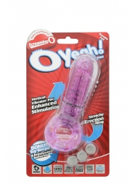 Фиолетовое эрекционное кольцо с вибрацией и пальчиком OYEAH PURPLE - Screaming O - в Коломне купить с доставкой