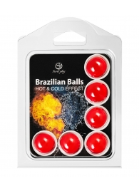 Набор из 6 шариков с массажным маслом Brazilian Balls с охлаждающим и разогревающим эффектом - Secret Play - купить с доставкой в Коломне