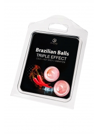 Набор из 2 шариков с массажным маслом Brazilian Balls с тройным эффектом - Secret Play - купить с доставкой в Коломне