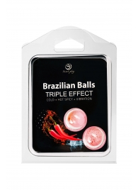 Набор из 2 шариков с массажным маслом Brazilian Balls с тройным эффектом - Secret Play - купить с доставкой в Коломне