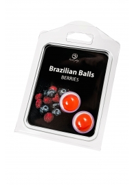 Набор из 2 шариков с массажным маслом Brazilian Balls с ароматом ягод - Secret Play - купить с доставкой в Коломне