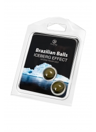 Набор из 2 шариков с массажным маслом Brazilian Balls с ледяным эффектом - Secret Play - купить с доставкой в Коломне