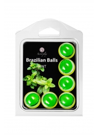 Набор из 6 шариков с массажным маслом Brazilian Balls с ароматом мяты - Secret Play - купить с доставкой в Коломне