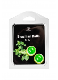 Набор из 2 шариков с массажным маслом Brazilian Balls с ароматом мяты - Secret Play - купить с доставкой в Коломне