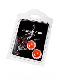 Набор из 2 шариков с массажным маслом Brazilian Balls с ароматом вишни - Secret Play - купить с доставкой в Коломне