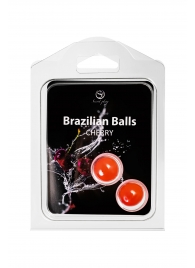 Набор из 2 шариков с массажным маслом Brazilian Balls с ароматом вишни - Secret Play - купить с доставкой в Коломне