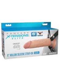 Полый страпон на ремнях 6’’ Hollow Silicone Strap-on - Pipedream - купить с доставкой в Коломне