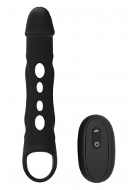 Черная насадка-удлинитель Vibrating Extender With Remote с вибрацией - Dream Toys - в Коломне купить с доставкой