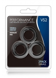 Набор из 3 черных эрекционных колец Black Small Penis Rings - Blush Novelties - в Коломне купить с доставкой