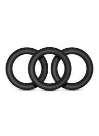 Набор из 3 черных эрекционных колец Black Small Penis Rings - Blush Novelties - в Коломне купить с доставкой
