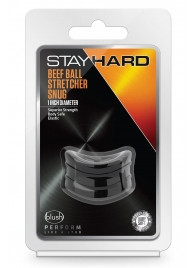 Черное эрекционное кольцо на мошонку Beef Ball Stretcher Snug - Blush Novelties - в Коломне купить с доставкой