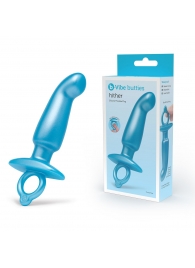 Голубая анальная пробка для массажа простаты Hither Silicone Prostate Plug - 14,3 см. - b-Vibe - в Коломне купить с доставкой