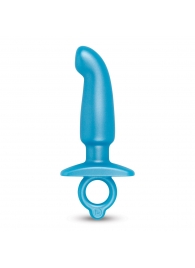 Голубая анальная пробка для массажа простаты Hither Silicone Prostate Plug - 14,3 см. - b-Vibe - в Коломне купить с доставкой