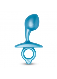 Голубая анальная пробка для массажа простаты Bulb Silicone Prostate Plug - 10,7 см. - b-Vibe - в Коломне купить с доставкой