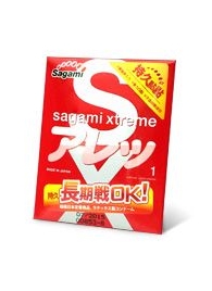 Утолщенный презерватив Sagami Xtreme FEEL LONG с точками - 1 шт. - Sagami - купить с доставкой в Коломне