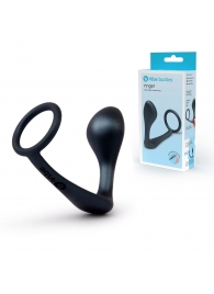 Черное эрекционное кольцо со стимулятором простаты Ringer Cock Ring   Plug - b-Vibe - в Коломне купить с доставкой