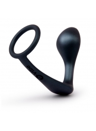 Черное эрекционное кольцо со стимулятором простаты Ringer Cock Ring   Plug - b-Vibe - в Коломне купить с доставкой