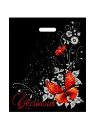 Черный пакет Glamour с вырубной ручкой (38х47 см) - Сима-Ленд - купить с доставкой в Коломне