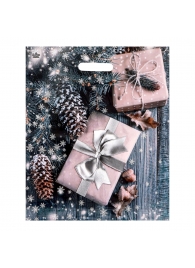 Новогодний пакет с принтом в виде подарков и вырубной ручкой (45х38 см) - Сима-Ленд - купить с доставкой в Коломне