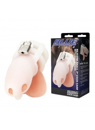 Белая клетка для пениса Silicone Small 2 in Cock Cage With Ball Divider - BlueLine - купить с доставкой в Коломне