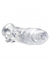 Прозрачная насадка для увеличения члена Realistic Clear Penis Enhancer and Ball Stretcher - 20,3 см. - XR Brands - в Коломне купить с доставкой