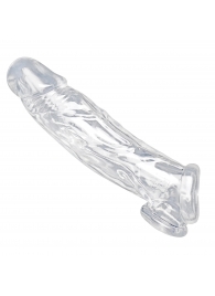 Прозрачная насадка для увеличения члена Realistic Clear Penis Enhancer and Ball Stretcher - 20,3 см. - XR Brands - в Коломне купить с доставкой