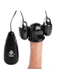 Черная стимулирующая насадка для головки полового члена Multi Speed Vibrating Penis Head Teaser - XR Brands - в Коломне купить с доставкой