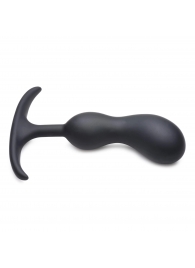 Черный массажер простаты с утяжелителями Premium Silicone Weighted Prostate Plug Medium - 16,3 см. - XR Brands - в Коломне купить с доставкой