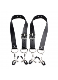 Ремни с зажимами для половых губ Spread Labia Spreader Straps with Clamps - XR Brands - купить с доставкой в Коломне