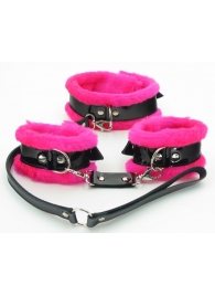 Набор с розовым мехом BDSM Light - БДСМ Арсенал - купить с доставкой в Коломне