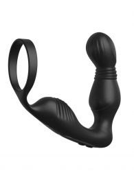 Черный вибростимулятор простаты с эрекционным кольцом Ass-Gasm Pro P-Spot Milker - Pipedream - в Коломне купить с доставкой
