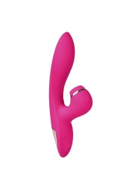 Розовый вибратор-кролик с вакуумной стимуляцией 5’’ Silicone Suction Kiss - 20,3 см. - Erokay