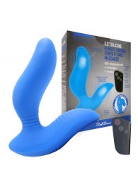 Синий вибромассажер простаты 3,5’’ Remote Control Curve P-spot Massager - 12 см. - Erokay - в Коломне купить с доставкой