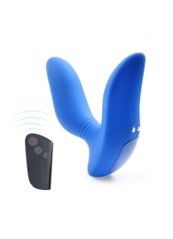 Синий вибромассажер простаты 3,5’’ Remote Control Curve P-spot Massager - 12 см. - Erokay - в Коломне купить с доставкой