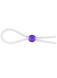 Прозрачное лассо с фиолетовой бусиной SILICONE COCK RING WITH BEAD LAVENDER - NMC - в Коломне купить с доставкой