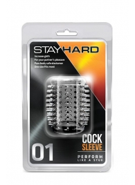 Прозрачная насадка с шипами STAY HARD COCK SLEEVE 01 CLEAR - Blush Novelties - в Коломне купить с доставкой