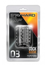 Прозрачная насадка с шипами и шишечками STAY HARD COCK SLEEVE 03 CLEAR - Blush Novelties - в Коломне купить с доставкой