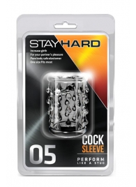 Прозрачная насадка с капельками STAY HARD COCK SLEEVE 05 CLEAR - Blush Novelties - в Коломне купить с доставкой