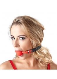 Силиконовый кляп-шар на чёрных ремешках Red Gag silicone - Orion - купить с доставкой в Коломне