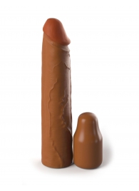 Коричневая насадка на член 2  Silicone X-tension - 20,3 см. - Pipedream - в Коломне купить с доставкой
