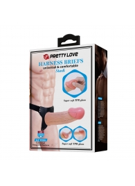 Телесный полый мужской страпон Stark - 17,5 см. - Baile - купить с доставкой в Коломне