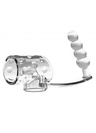 Прозрачная насадка на пенис и мошонку с анальным стимулятором Rilley - Baile - в Коломне купить с доставкой