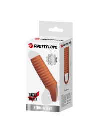 Телесная насадка на пенис с ребрышками и подхватом мошонки - Baile - в Коломне купить с доставкой